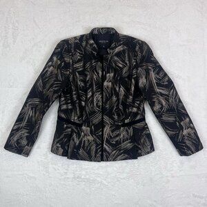 LAFAYETTE 148‎ NEW YORK LADIE'S WOOL BLEND ZIP UP JACKET SIZE 10 BLACK GOLD